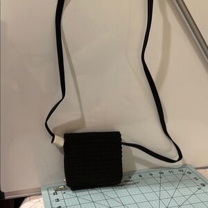 Hugo Valentino Vicenza Italy Black Crossbody Bag  Wallet Coin Purse ID holder